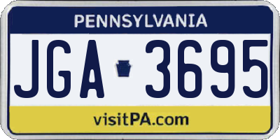PA license plate JGA3695
