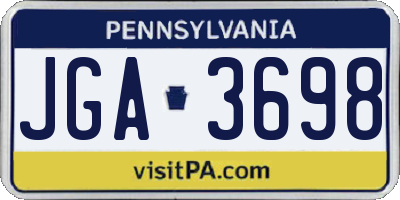 PA license plate JGA3698
