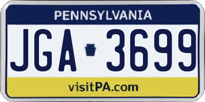 PA license plate JGA3699