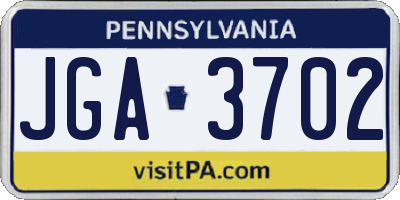 PA license plate JGA3702