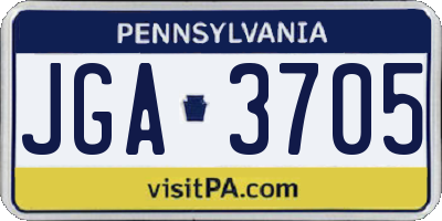 PA license plate JGA3705