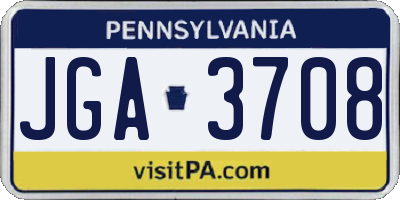 PA license plate JGA3708