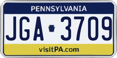 PA license plate JGA3709