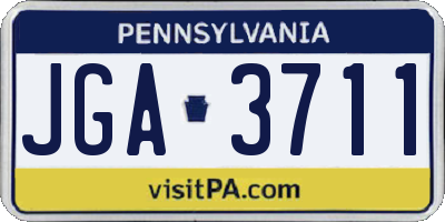 PA license plate JGA3711