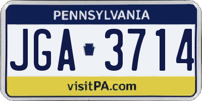 PA license plate JGA3714