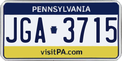 PA license plate JGA3715