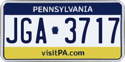PA license plate JGA3717