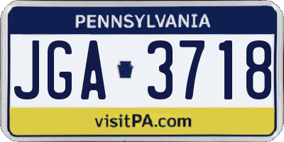 PA license plate JGA3718
