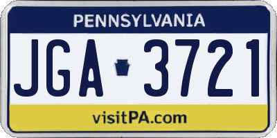PA license plate JGA3721