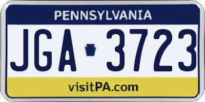 PA license plate JGA3723