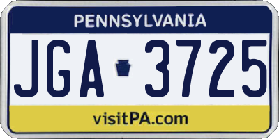 PA license plate JGA3725