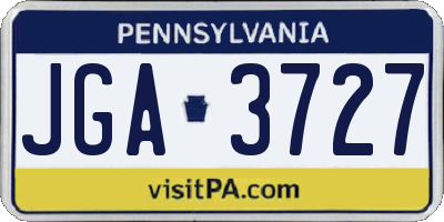 PA license plate JGA3727