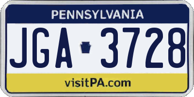 PA license plate JGA3728
