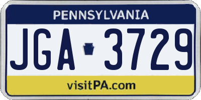 PA license plate JGA3729