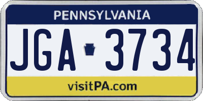 PA license plate JGA3734