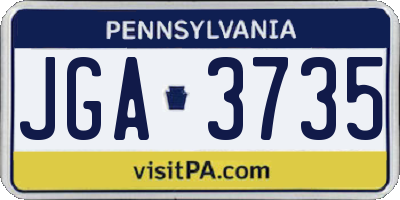PA license plate JGA3735