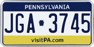 PA license plate JGA3745