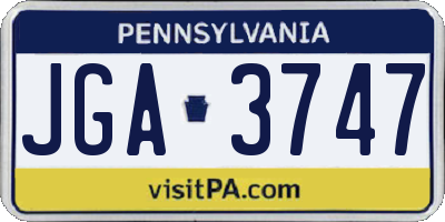 PA license plate JGA3747
