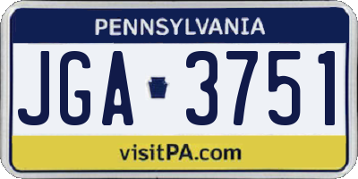 PA license plate JGA3751