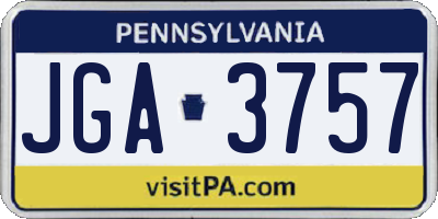 PA license plate JGA3757