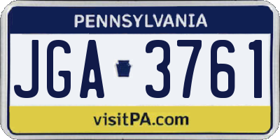 PA license plate JGA3761