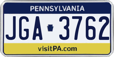 PA license plate JGA3762