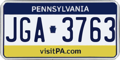PA license plate JGA3763