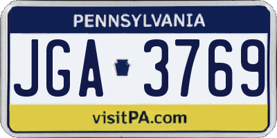 PA license plate JGA3769