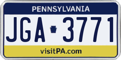 PA license plate JGA3771
