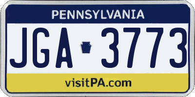PA license plate JGA3773