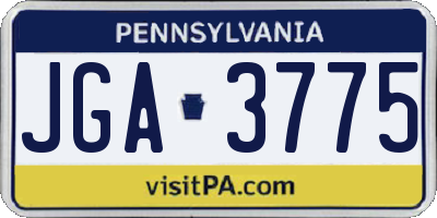 PA license plate JGA3775