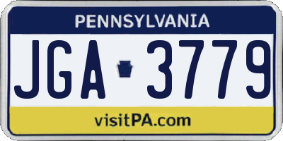 PA license plate JGA3779