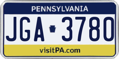 PA license plate JGA3780