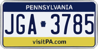 PA license plate JGA3785