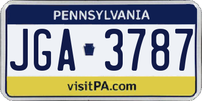 PA license plate JGA3787