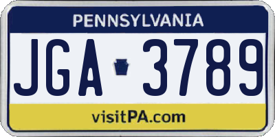 PA license plate JGA3789