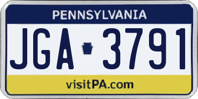 PA license plate JGA3791