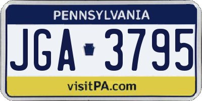 PA license plate JGA3795