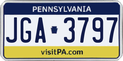 PA license plate JGA3797