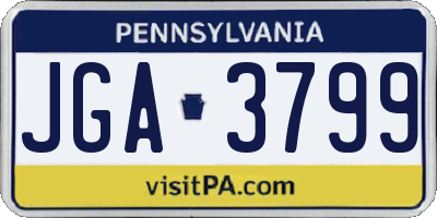 PA license plate JGA3799
