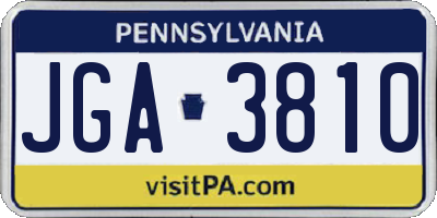 PA license plate JGA3810