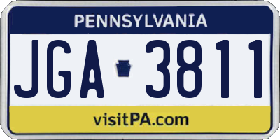 PA license plate JGA3811