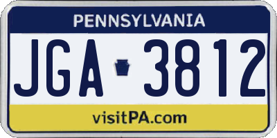 PA license plate JGA3812