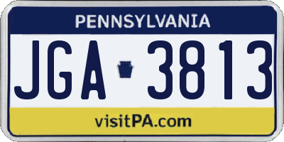 PA license plate JGA3813