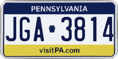 PA license plate JGA3814