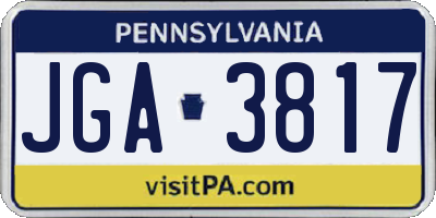 PA license plate JGA3817