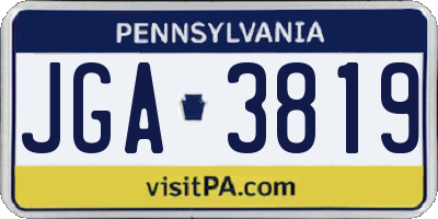PA license plate JGA3819