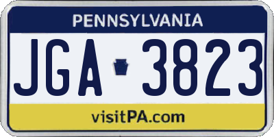 PA license plate JGA3823