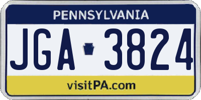 PA license plate JGA3824