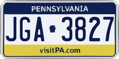 PA license plate JGA3827